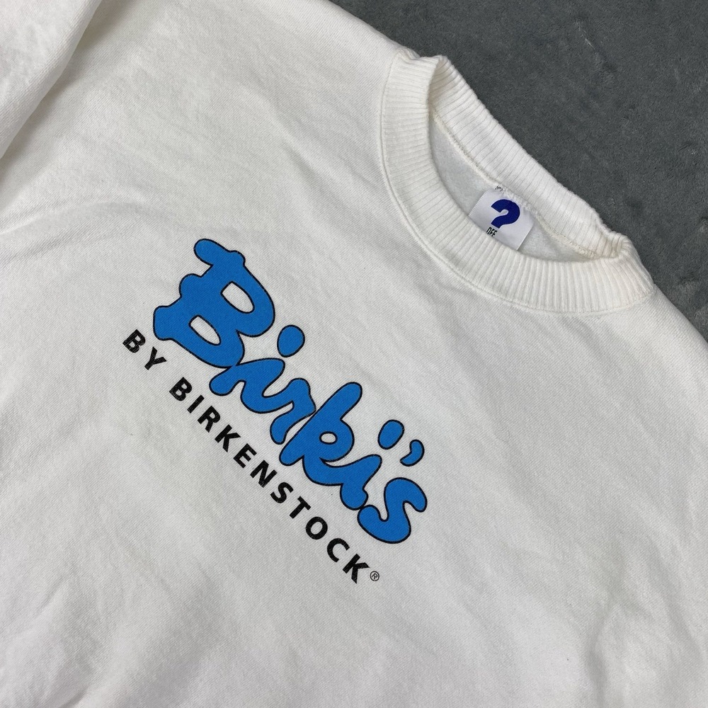 Vintage Birkenstock Sweatshirt Mens Size‎ XL White Baggy 90s USA Made Birki's